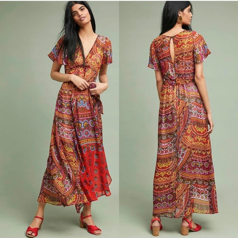 NWT Anthro Akemi + Kin Boho Murol Maxi Dress